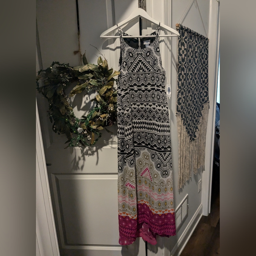 Beautiful Bohemian Tribal Long Midi Dress Old Navy Small Brand New W Tags